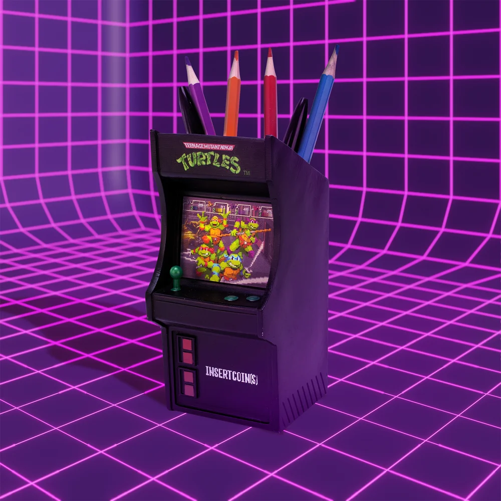 Teenage Mutant Ninja Turtles 3D Arcade Machine Desk Tidy Pen Pot Image 1