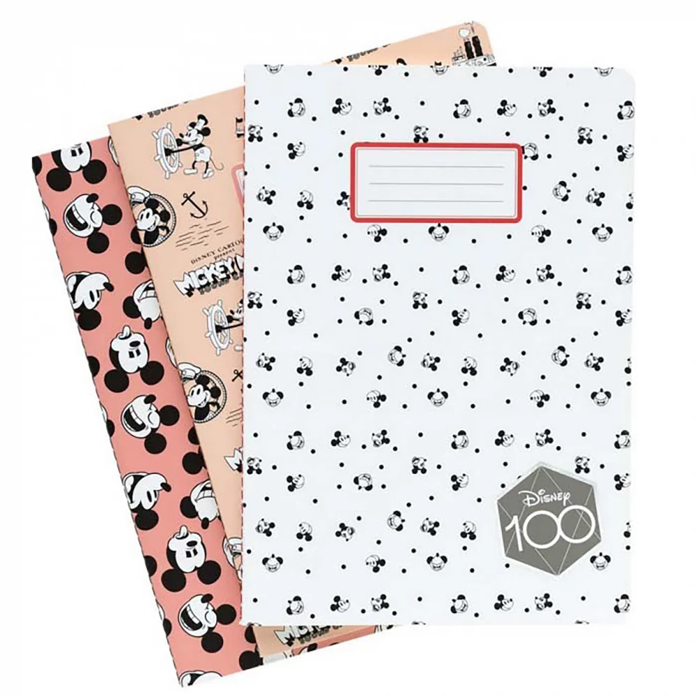 Disney Mickey 100Th Anniversary Pack Of 3 A5 Notebooks Image 1