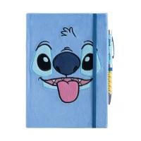 Disney Stitch Tropical A5 Premium Plush Cover Notebook With Projector Pen