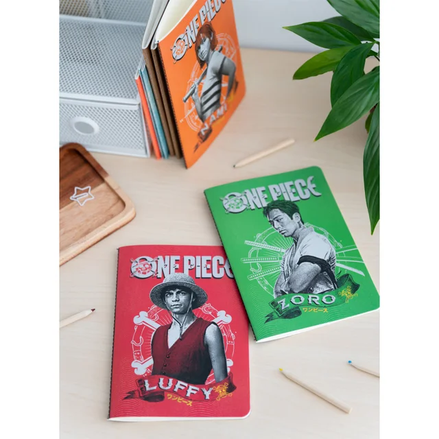 One Piece Netflix - Monkey D. Luffy, Roronoa Zoro And Nami Pack Of 3 A5 Notebooks