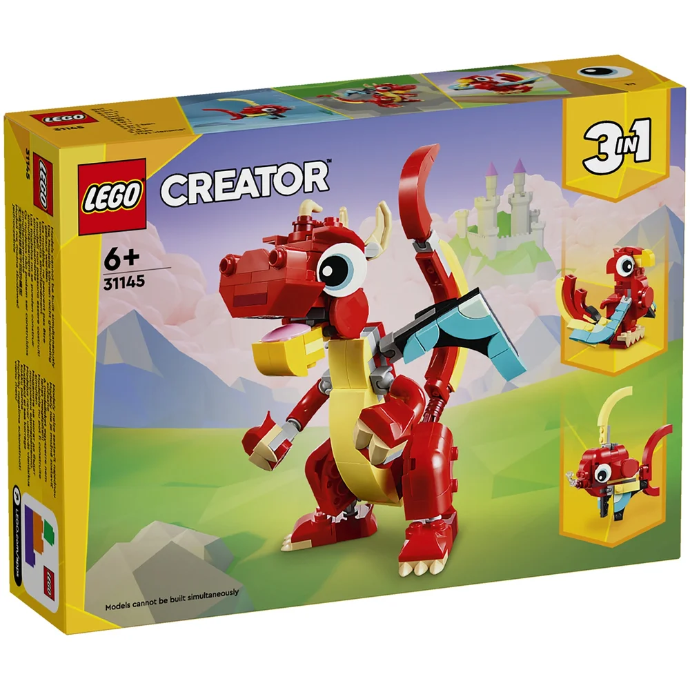 LEGO Creator 3in1 Red Dragon Toy with Animal Figures 31145 Image 1