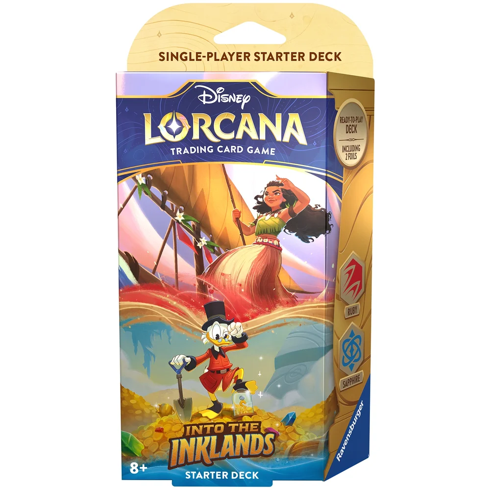 Disney Lorcana Trading Card Game Into the Inklands Ruby and Sapphire Starter Deck Image 1