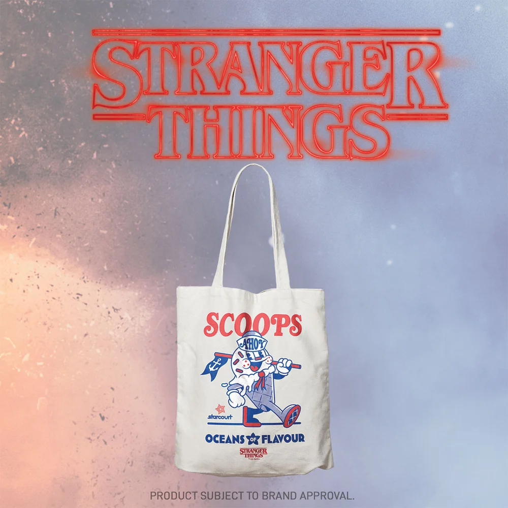 Stanger Things Scoops Ahoy Tote Bag By Fanattik Image 1