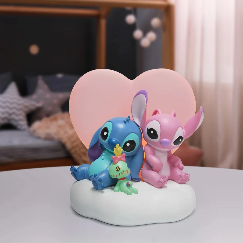 Enesco Disney Light up Stitch & Angel Scene (16cm) Image 1