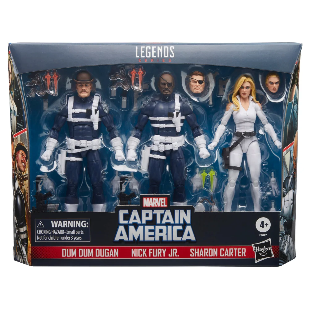 Hasbro Marvel Legends Series Nick Fury Jr. Sharon Carter Dum Dum Dugan Comics 6" Action Figures Image 1