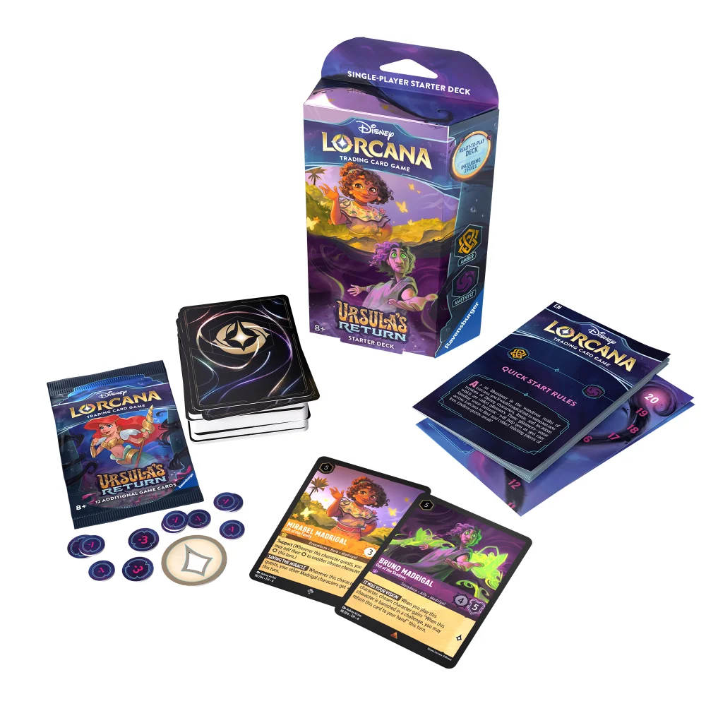 Disney Lorcana Trading Card Game Ursula's Return Amber and Amethyst Starter Deck Image 1