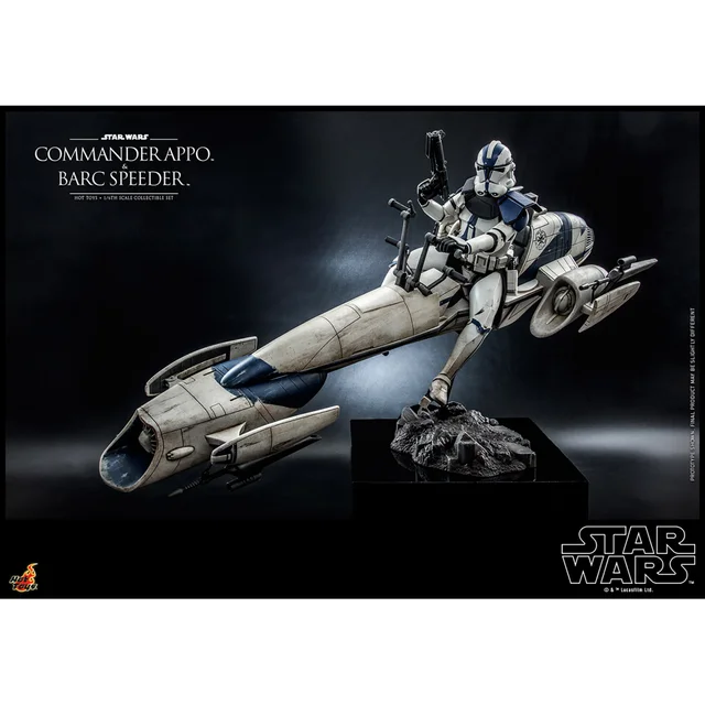 Hot Toys Star Wars: The Clone Wars 1:6 Scale Commander Appo with BARC Speeder Statue (31cm)
