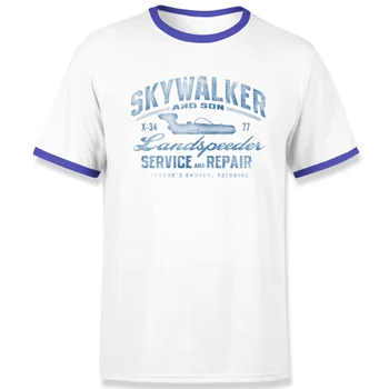 Star Wars Skywalker Landspeeder Repair Unisex Ringer T-Shirt - White/Navy