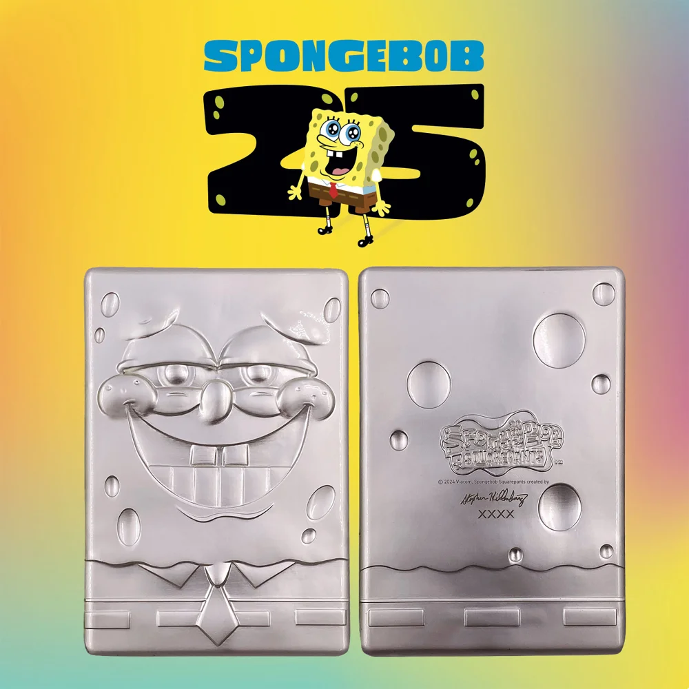 SpongeBob SquarePants 25th Anniversary .999 Silver Plated Ingot Image 1