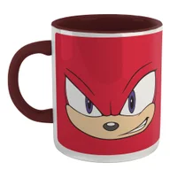 Sonic The Hedgehog Knuckles Face Mug - Burgundy - undefined undefined