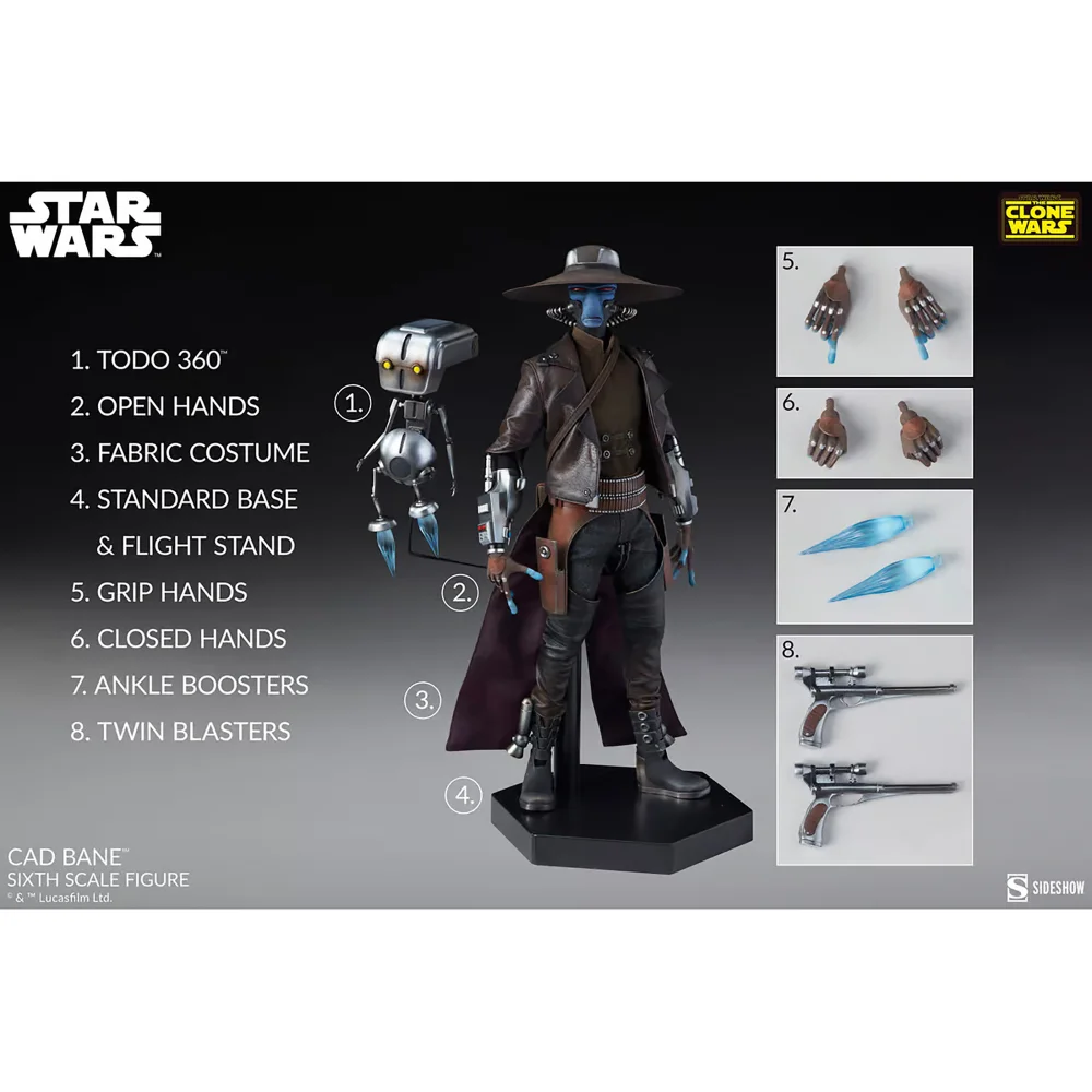 Star Wars The Clone Wars Statue Buste 6 Pouces Échelle 1/6 - Cad Bane Star Wars The Clone Wars Statue Buste 6 Pouces Échelle 1/6 - Cad Bane