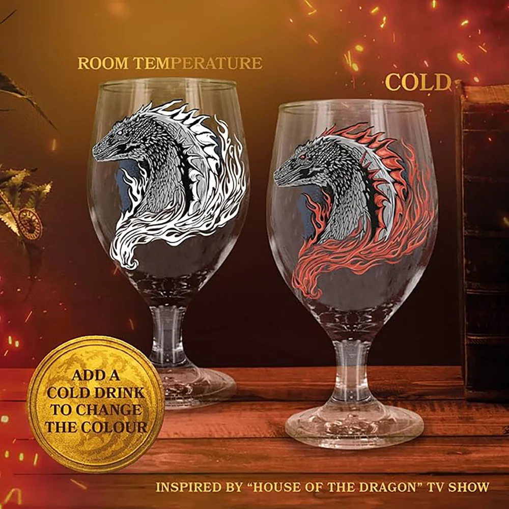 House of The Dragon Colour Changing Glass Goblet Image 1