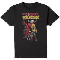 Deadpool & Wolverine Fight Unisex T-Shirt - Black - undefined undefined