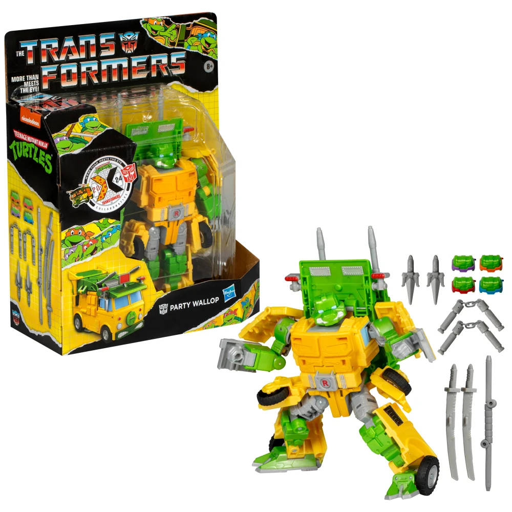 Hasbro Transformers Collaborative Teenage Mutant Ninja Turtles Party Wallop, 7” Action Figure, 8+ Image 1