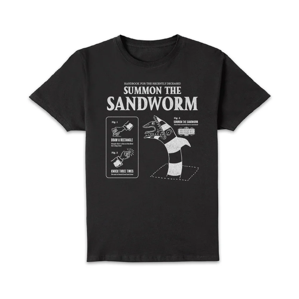 Beetlejuice Sandworm Instructional Unisex T-Shirt - Black - S Image 1