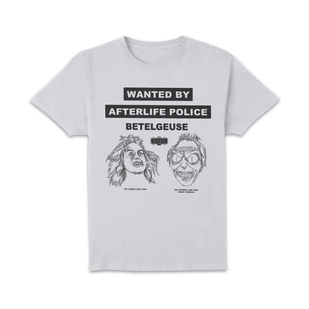 Beetlejuice Wanted Poster Unisex T-Shirt - White - S Image 1