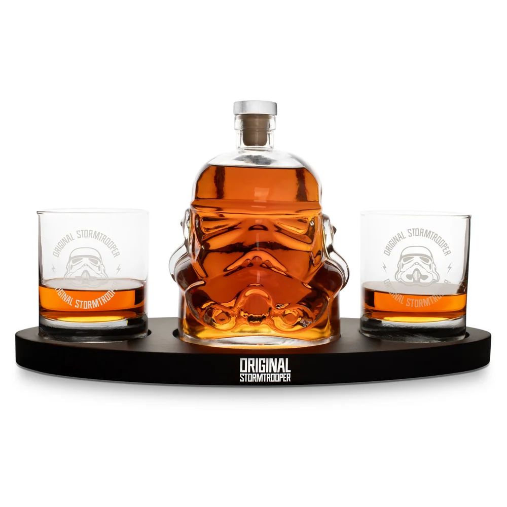 Original Stormtrooper Decanter Set, Original Design Decanter with 2 glasses and a tray Image 1