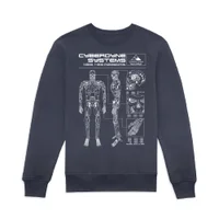 The Terminator T-800 Schematic Drk2 Sweatshirt - Navy - undefined undefined