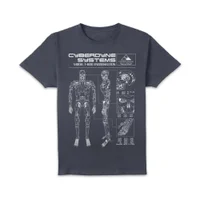 The Terminator T-800 Schematic Drk2 Unisex T-Shirt - Navy - undefined undefined