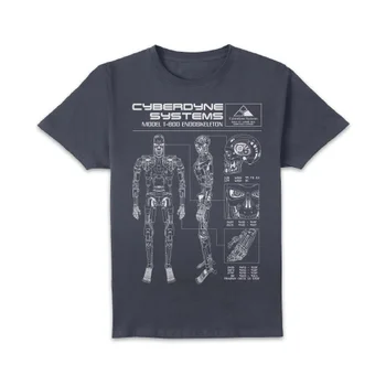 The Terminator T-800 Schematic Drk2 Unisex T-Shirt - Navy