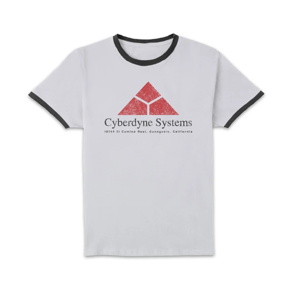 The Terminator Cyberdyne Systems Logo Unisex Ringer T-Shirt - White/Black - S Image 1