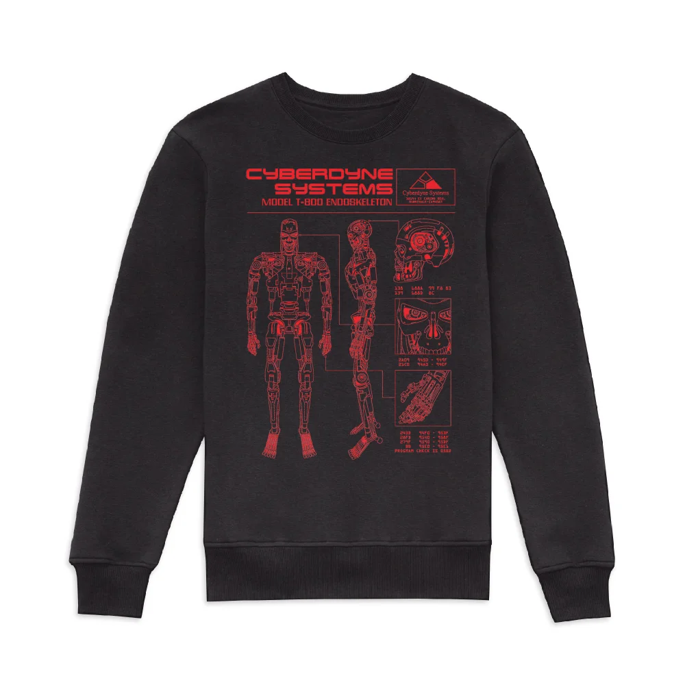 The Terminator T-800 Schematic Sweatshirt - Black - XXL Image 1
