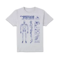 The Terminator T-800 Schematic Unisex T-Shirt - White - undefined undefined