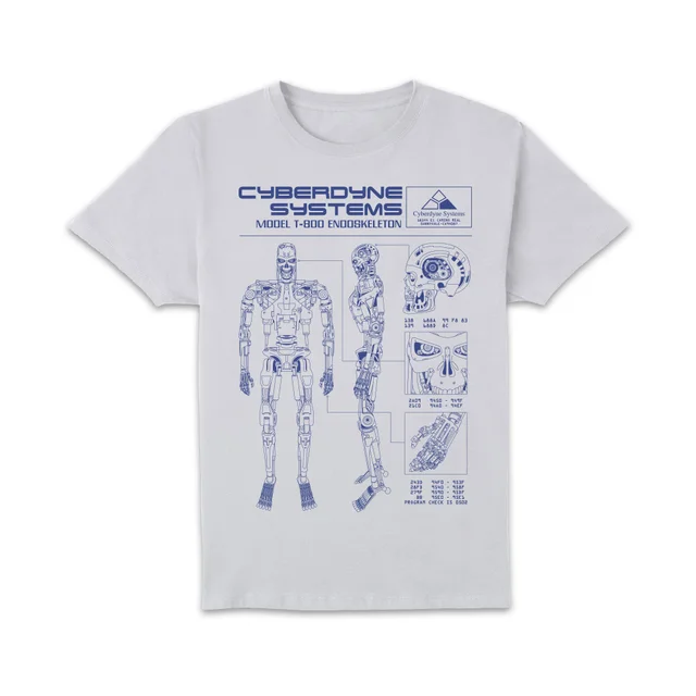 The Terminator T-800 Schematic Unisex T-Shirt - White