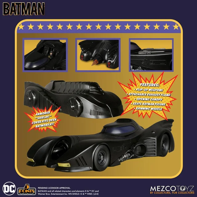 Mezco Batman (1989) 5 Points Batmobile Deluxe