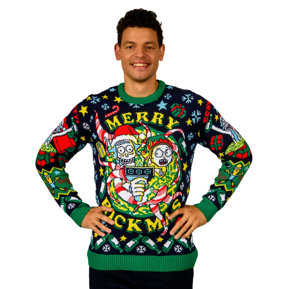 Rick and Morty Merry Rickmas Knitted Christmas Jumper - S Image 1
