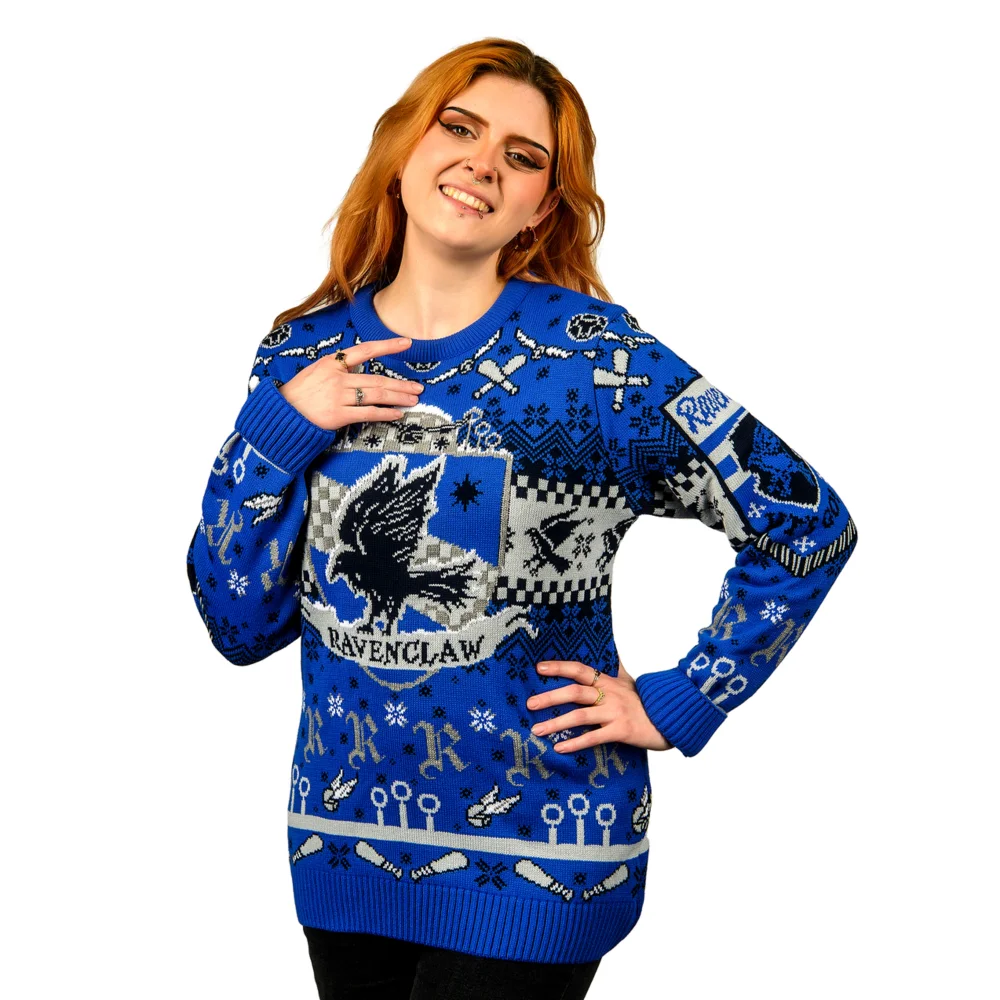 Harry Potter Ravenclaw Quidditch Knitted Christmas Jumper - 3XL Image 1