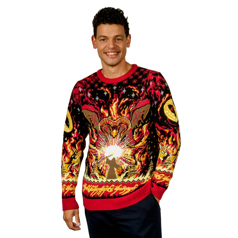 Lord of the Rings Balrog Knitted Christmas Jumper - XXL Image 1