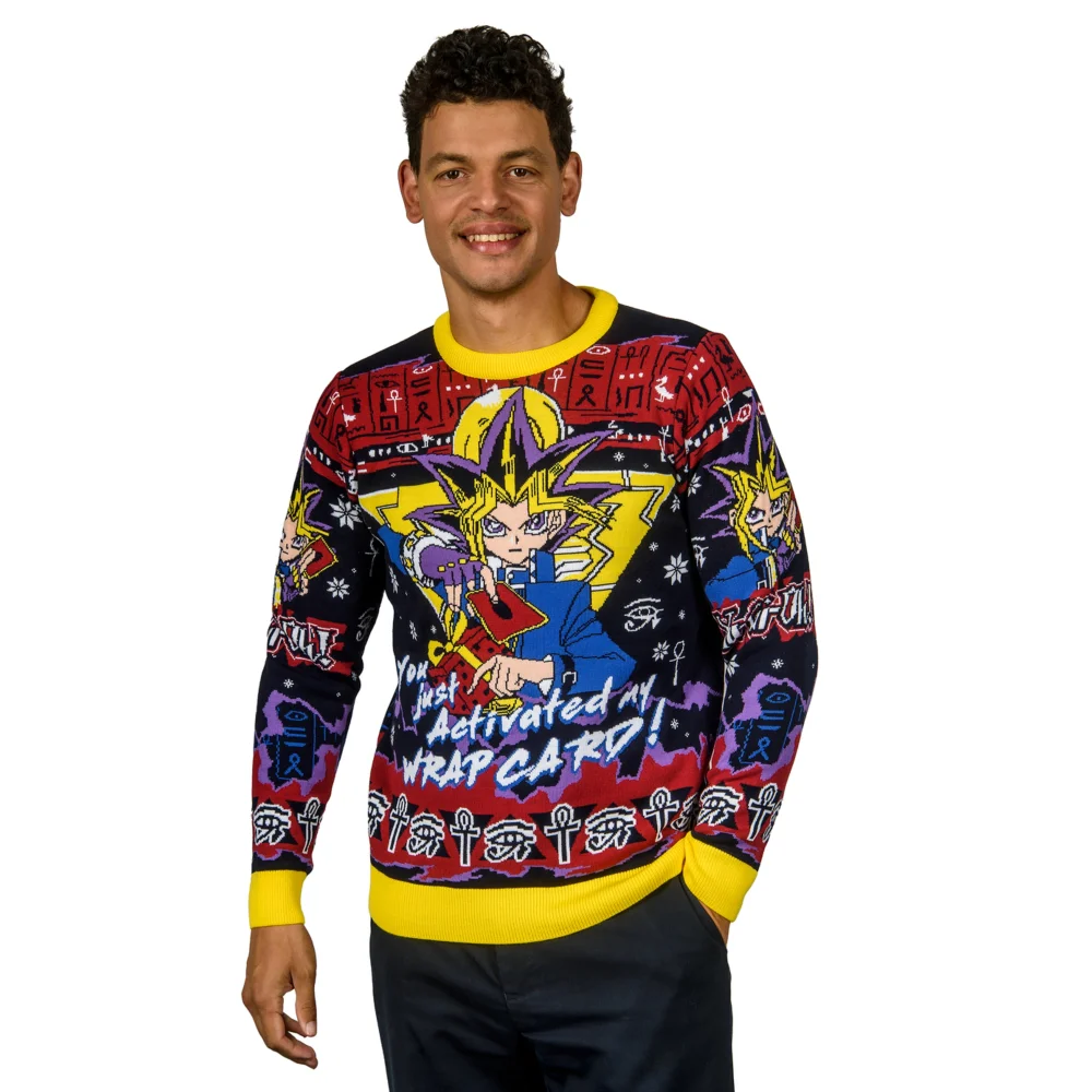 Yu-Gi-Oh You Just Activated My Wrap Card Knitted Christmas Jumper - 3XL Image 1