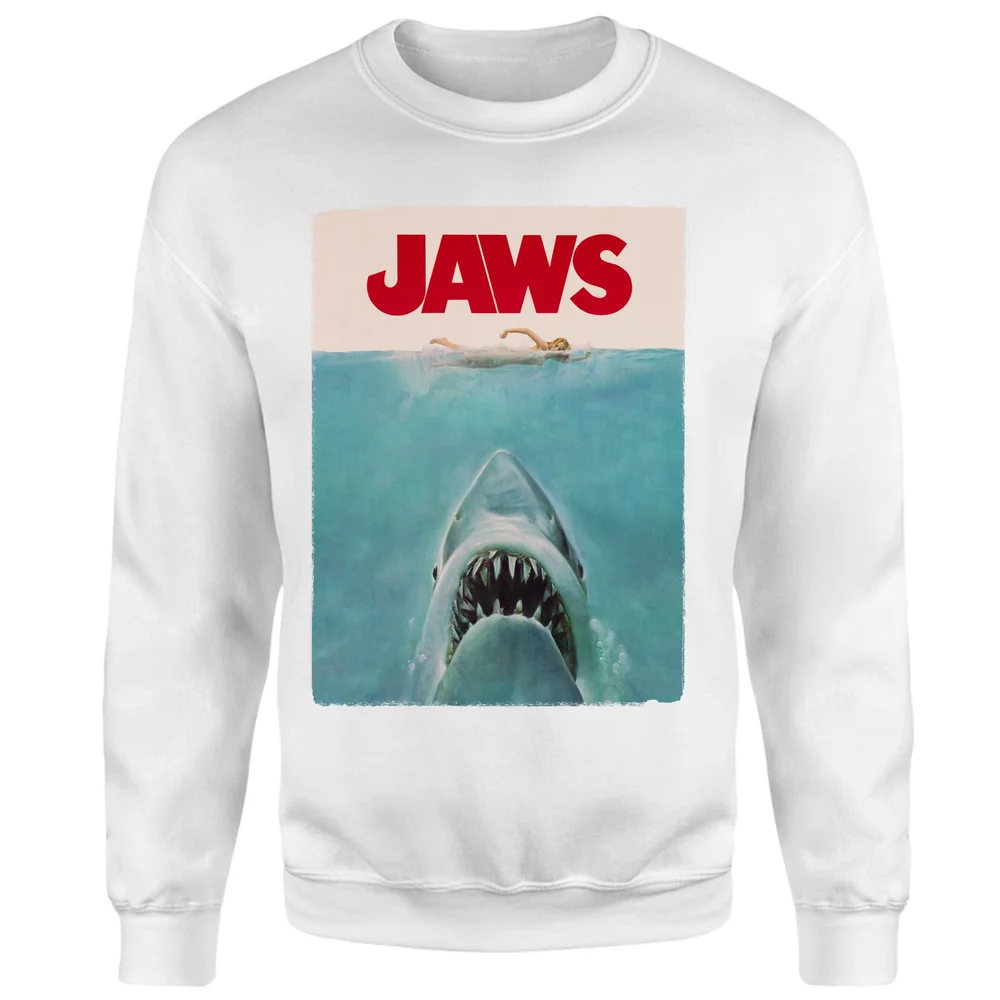 Jaws Classic Poster Sweatshirt - White - XL Image 1