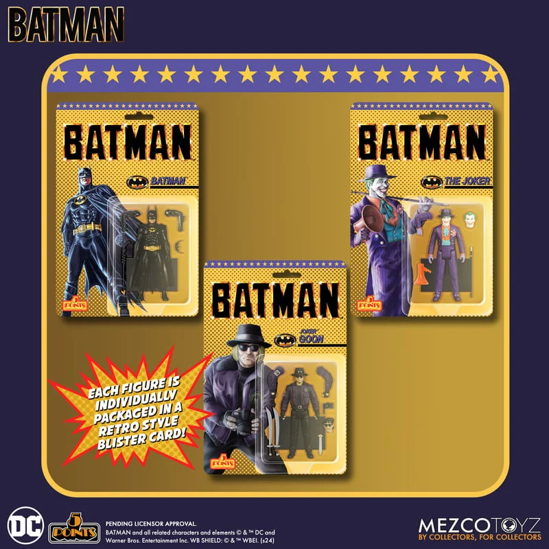 MEZCO BATMAN (1989) 5 POINTS FIGURE DELUXE SET Image 1