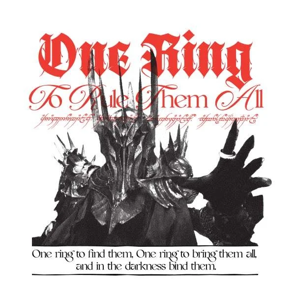 Lord Of The Rings One Ring To Rule Them Unisex T-Shirt - White
