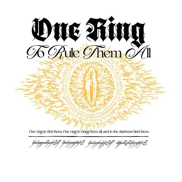 Lord Of The Rings One Ring Unisex T-Shirt - White