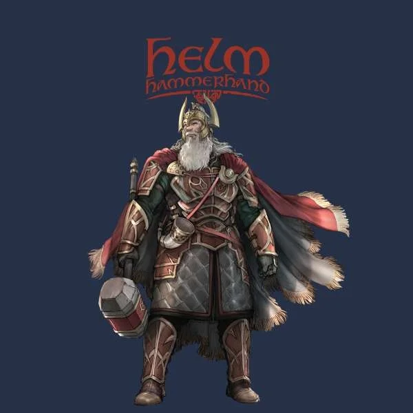 Lord Of The Rings The War of Rohirrim Helm Pose Unisex T-Shirt - Navy