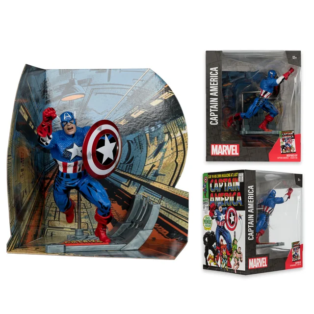 Marvel Captain America 1:10th Scale Collectible with Scene (Captain America #100) McFarlane Toys