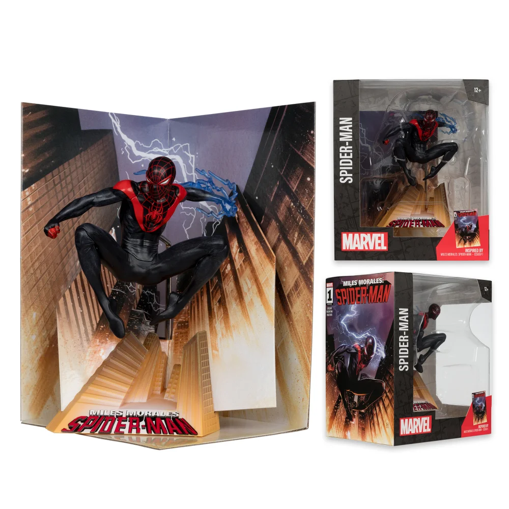 Marvel Spider-Man 1:10th Scale Collectible with Scene (Miles Morales: Spider-Man #1) McFarlane Toys Image 1