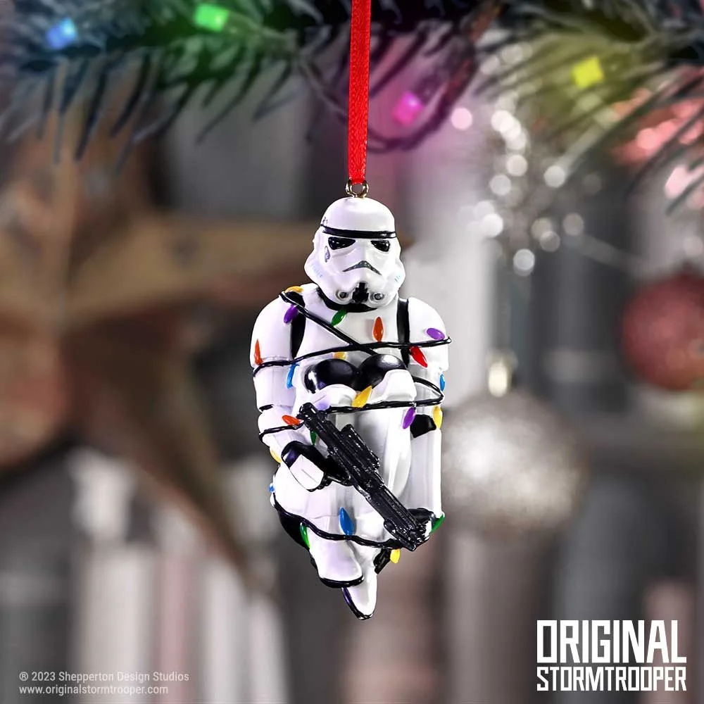 Original Stormtrooper In Fairy Lights Hanging Ornament 9cm Image 1