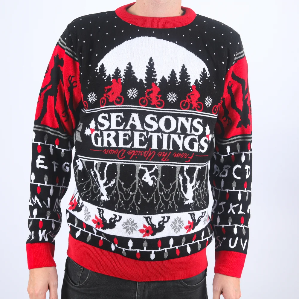 Stranger Things Seasons Greetings Knitted Christmas Jumper - L Image 1