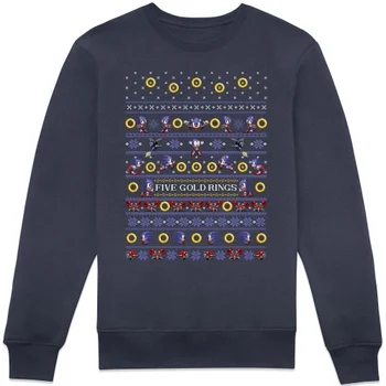 Sonic The Hedgehog Five Gold Rings Sweatshirt - Navy
