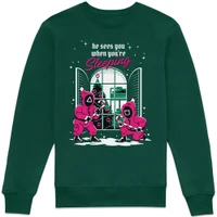 Squid Game He Sees You When You're Sleeping Sweatshirt - Green