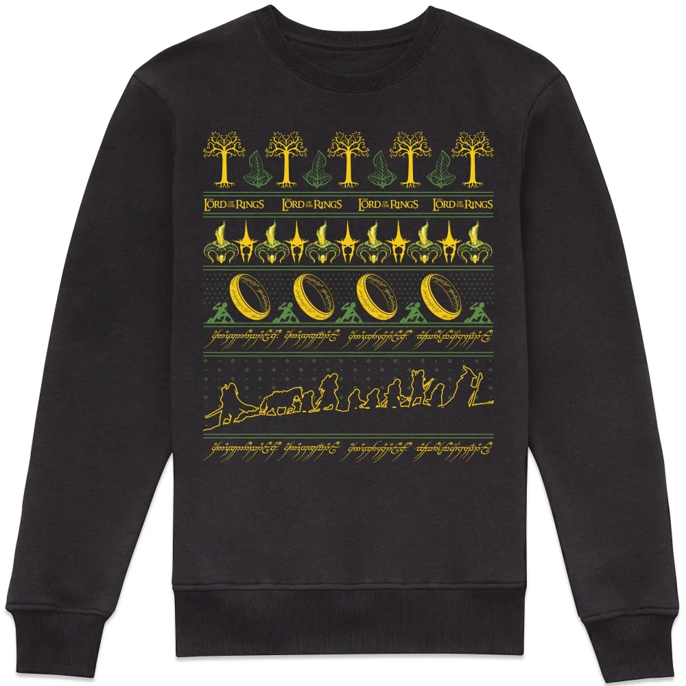 Lord Of The Rings One Ugly Christmas Jumper To Rule Them All Sweatshirt - Black - XL Image 1