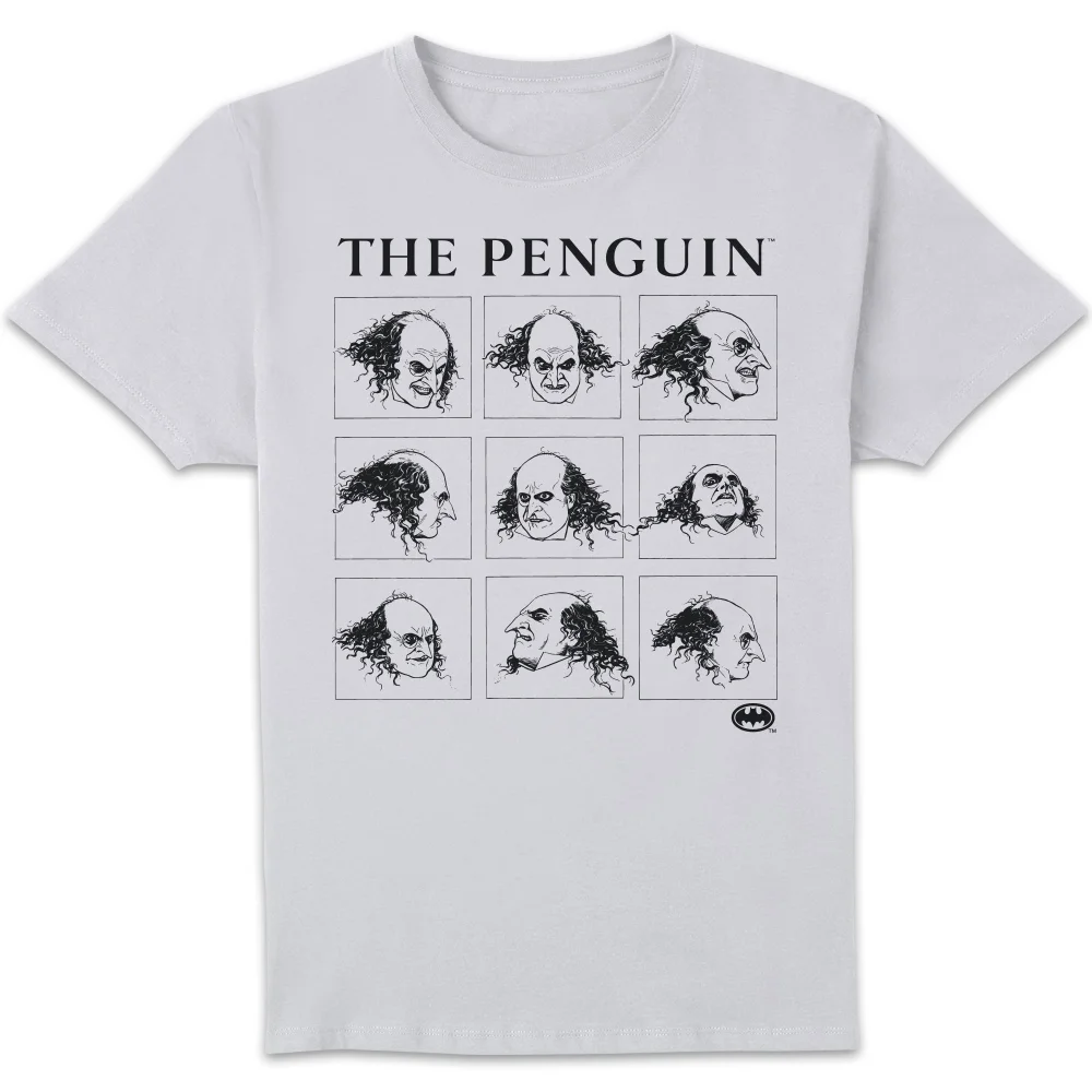 Batman Returns Multiple Faces Of The Penguin Men's T-Shirt - White - 5XL Image 1