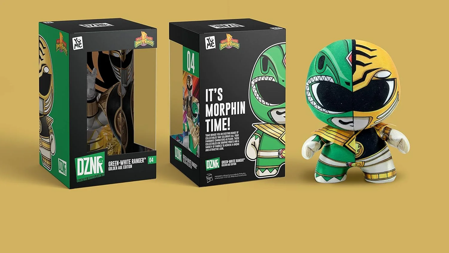 DZNR Plush Power Rangers - Green / White Ranger Image 1