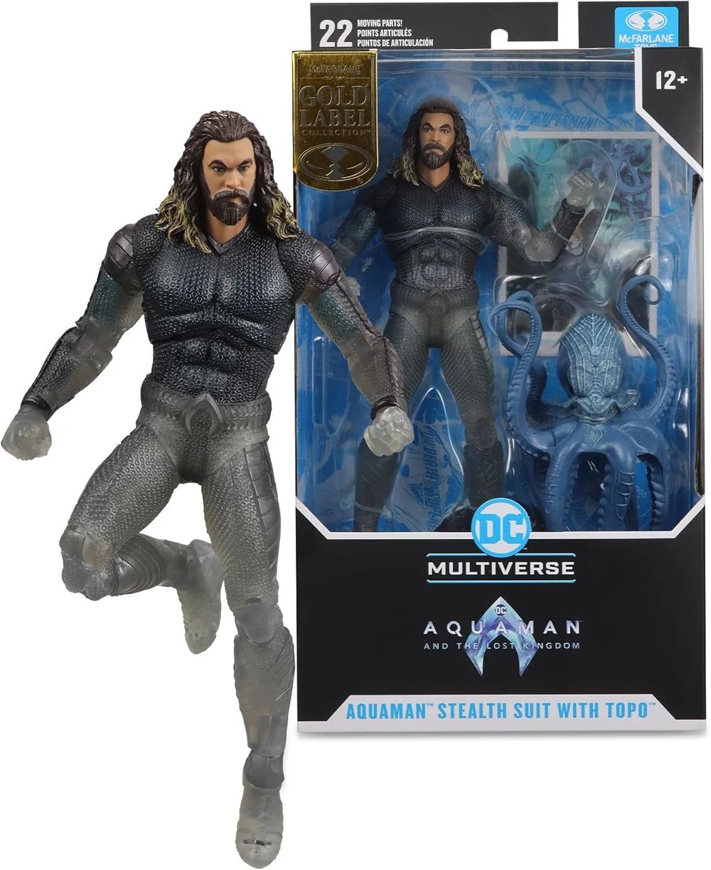 McFarlane DC AQUAMAN 2 MOVIE 7IN - AQUAMAN (STEALTH SUIT WITH TOPO)(GOLD LABEL) Image 1