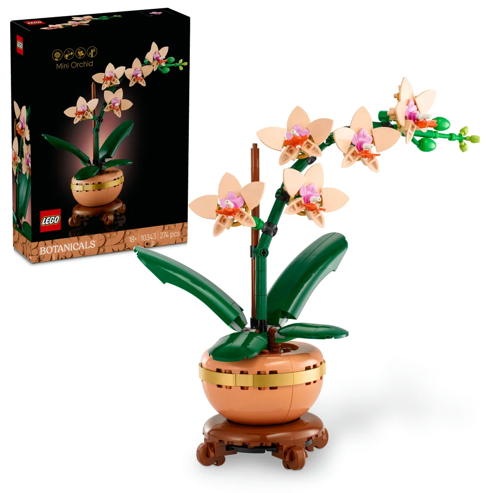 LEGO® Botanicals Mini Orchid Plant Gift, Home Decor Building Kit for Adults 10343 Image 1