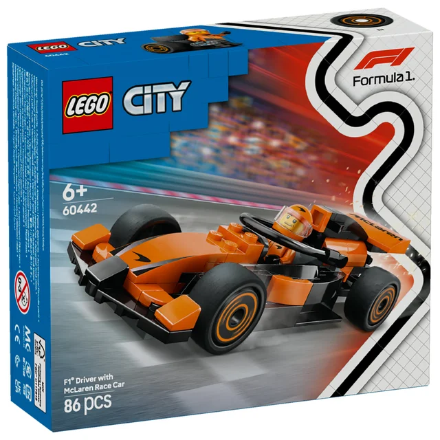 LEGO® City F1® Driver with McLaren Race Car Mini Vehicle Toy Playset 60442